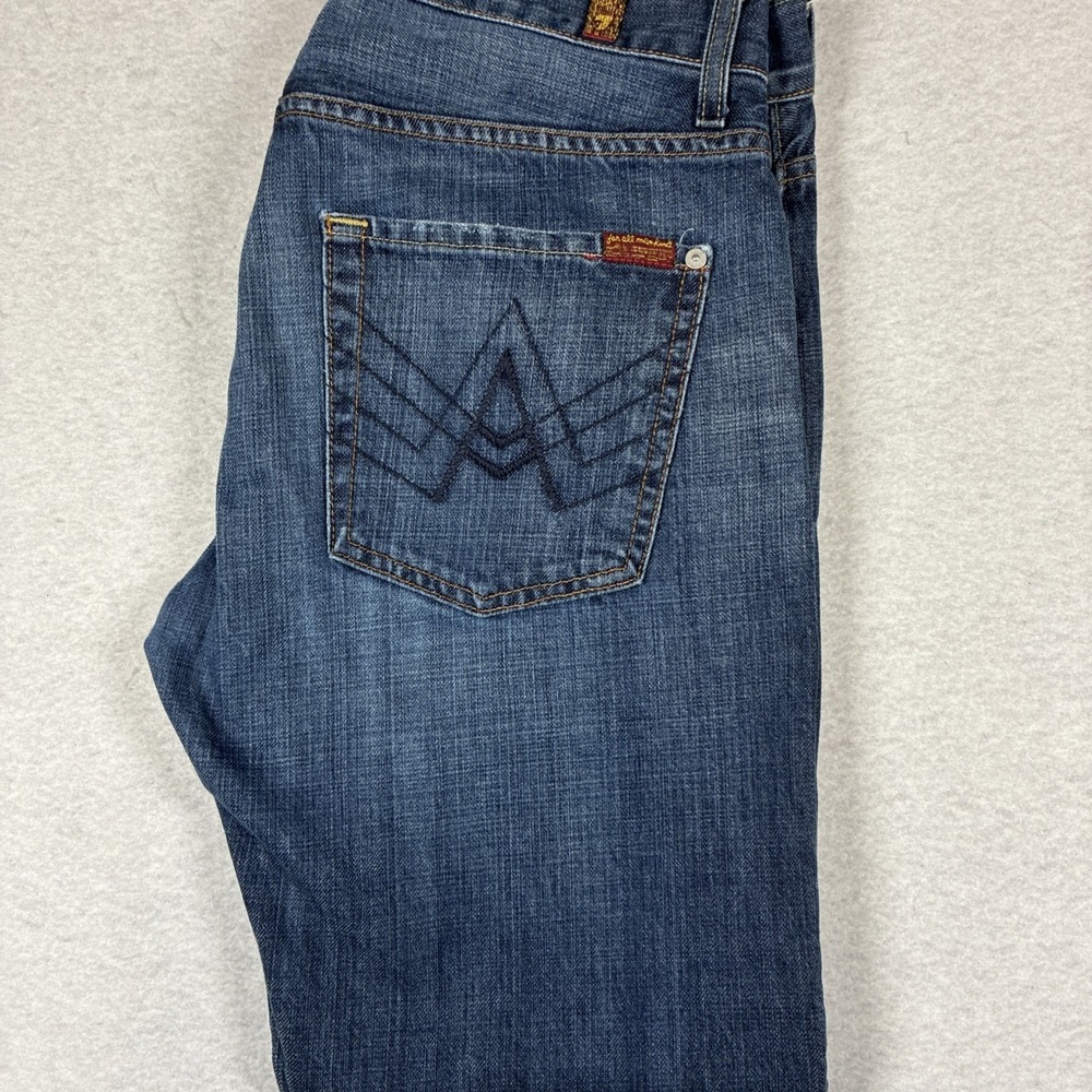 7 For All Mankind Jeans Mens Measures 35x29 Bootcut Brett Denim Blue A Pocket‎